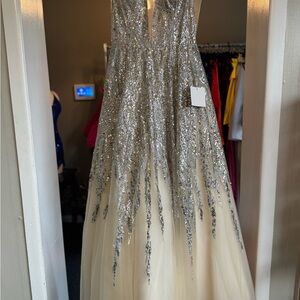 Silver Sequin Gown